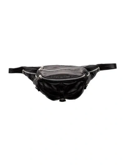 Pre-owned Chrome Hearts Leather Belt Bag In Black
