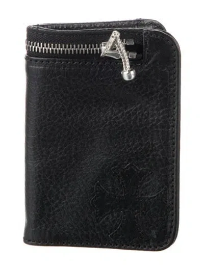 Pre-owned Chrome Hearts Leather Bifold Wallet In Black
