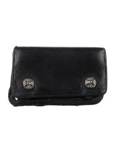 Pre-owned Chrome Hearts Leather Bifold Wallet In Black