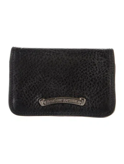 Pre-owned Chrome Hearts Leather Bifold Wallet In Black