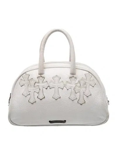 Pre-owned Chrome Hearts Leather Bowling Bag In White