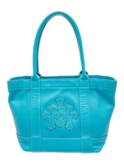 Pre-owned Chrome Hearts Leather Cemetery Cross In Blue