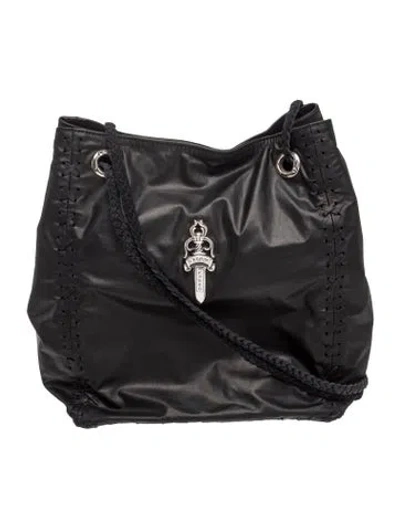 Pre-owned Chrome Hearts Leather Dirty Knees Chiffon Dagger In Black