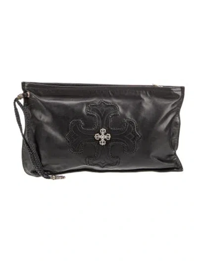 Pre-owned Chrome Hearts Leather Filigree Leather In Black