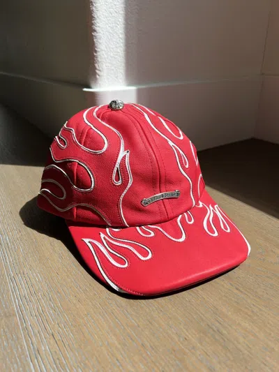 Pre-owned Chrome Hearts Leather Flame Hat