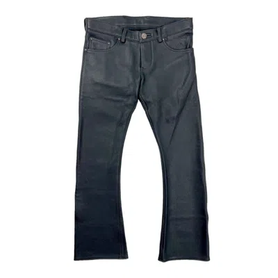 Pre-owned Chrome Hearts Leather Flare Pants (custom) Black