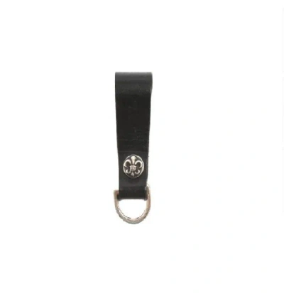 Pre-owned Chrome Hearts Leather Fleur Belt Loop In Black