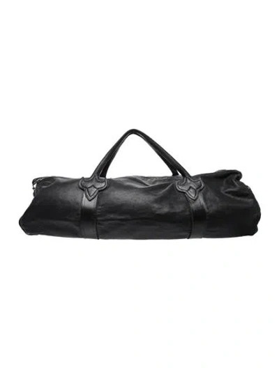 Pre-owned Chrome Hearts Leather Fleur In Black