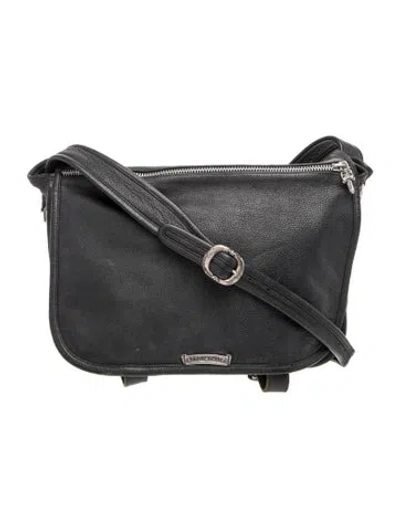 Pre-owned Chrome Hearts Leather Gunslinger Messenger Vintage In Black