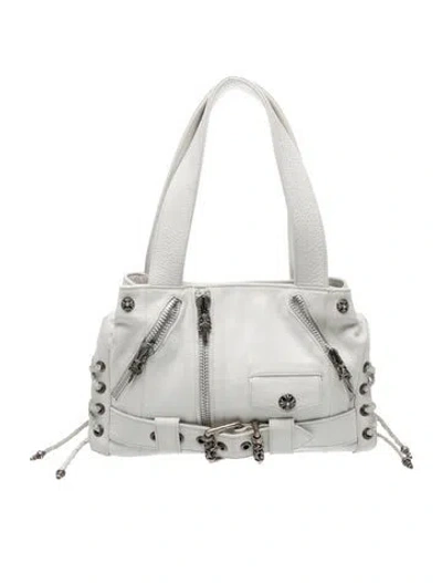 Pre-owned Chrome Hearts Leather J.j. Dean In White