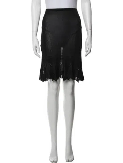 Pre-owned Chrome Hearts Leather Mini Skirt In Black