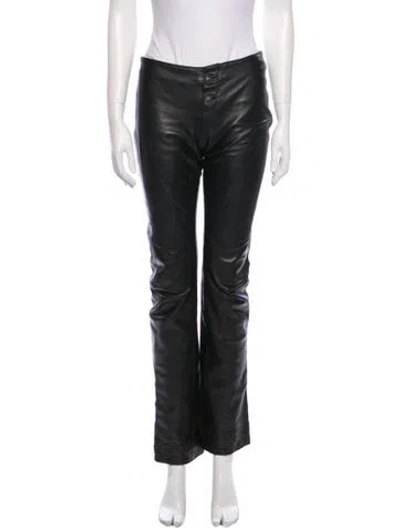 Pre-owned Chrome Hearts Leather Pants In Black