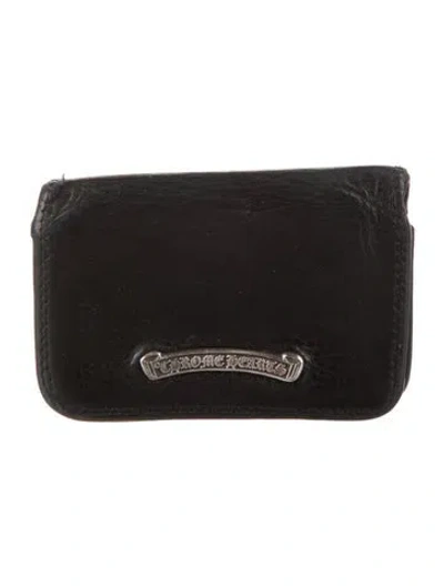 Pre-owned Chrome Hearts Leather Printed Wallet In Black