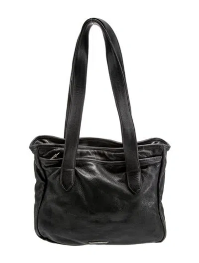Pre-owned Chrome Hearts Leather Shoulder Bag In Black
