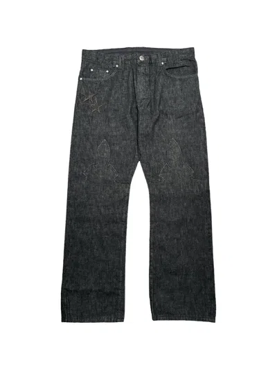 Chrome Hearts Leather Star-patch Jeans In Multi