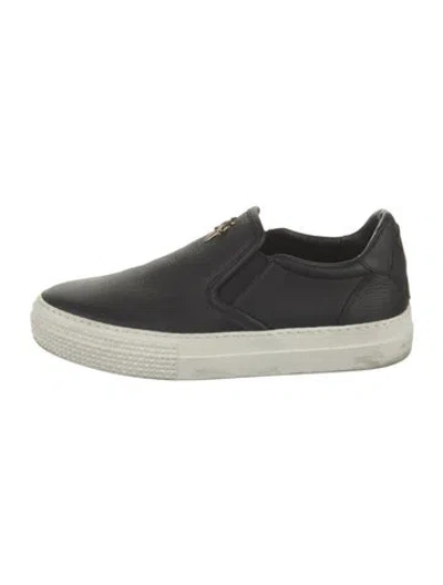 Pre-owned Chrome Hearts Leather Studded Accents Sneakers In Black