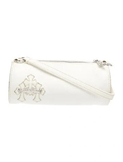 Pre-owned Chrome Hearts Leather Triple Cross Patch Grinds Mini In White