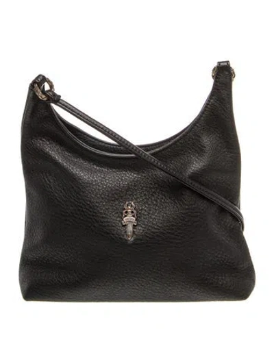 Pre-owned Chrome Hearts Leather Viv In Black