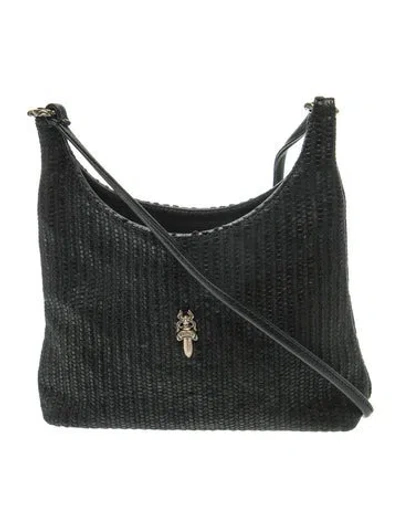 Pre-owned Chrome Hearts Leather Viv In Black