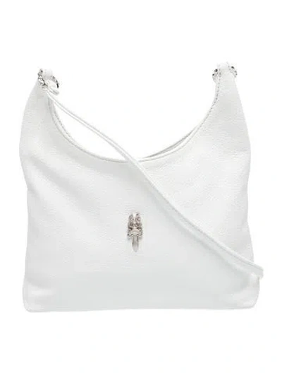 Pre-owned Chrome Hearts Leather Viv Dagger In White