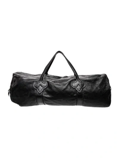 Pre-owned Chrome Hearts Leather Weekender In Black