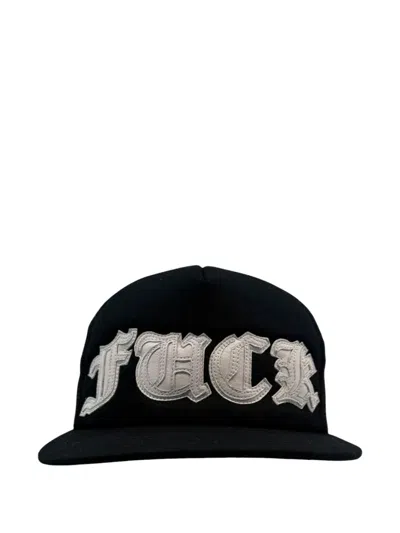 Chrome Hearts Leather-patch Trucker Hat In Black