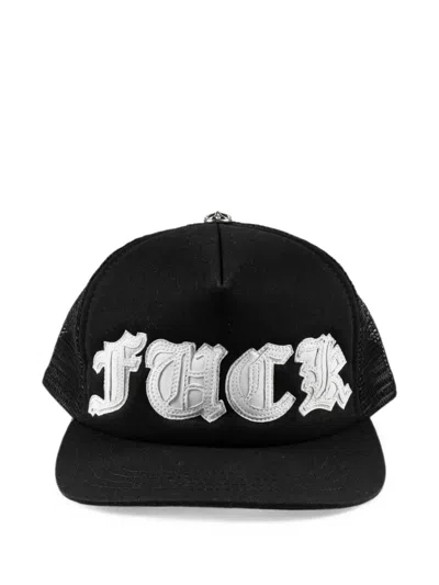 Chrome Hearts Letter-patch Trucker Hat In Black