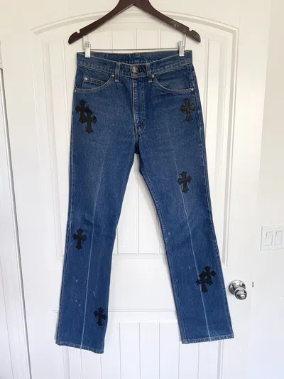 Pre-owned Chrome Hearts Levi's 517 70's Cross Patch Blue Jeans