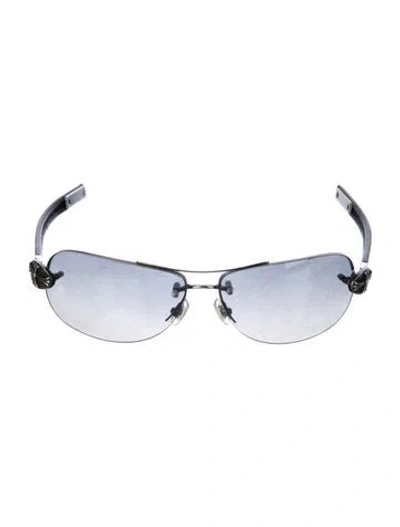 Pre-owned Chrome Hearts Little Classic Oval Shield Sunglasses In Black