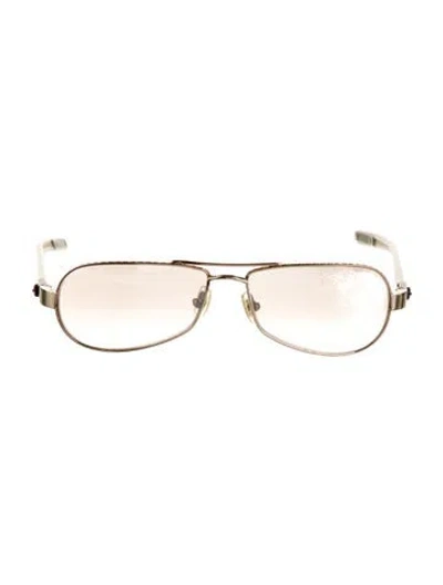 Pre-owned Chrome Hearts Little Red Riot Aviator Sunglasses In White