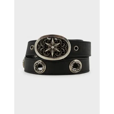 Pre-owned Chrome Hearts Loaded Grommet Belt (strap Only) In Black