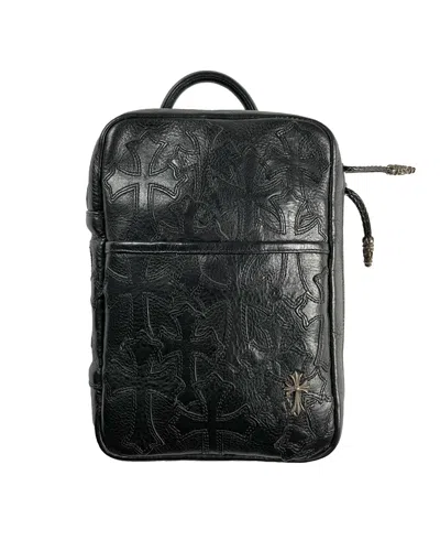 Pre-owned Chrome Hearts Loaded Leather Cemetery Cross Patch Bag