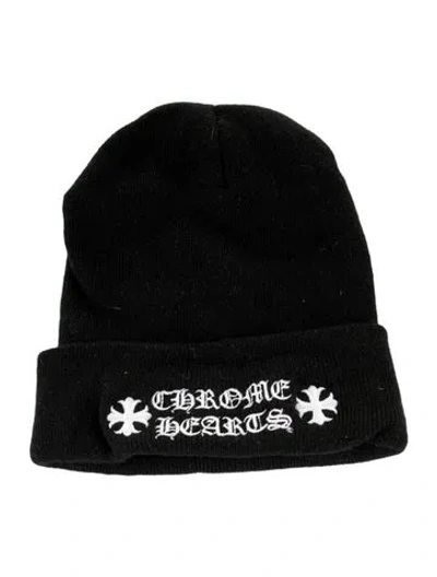Pre-owned Chrome Hearts Logo Beanie In Black