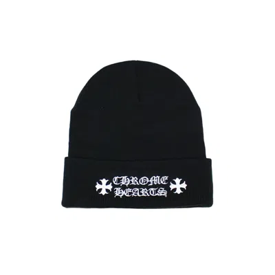 Pre-owned Chrome Hearts Logo Beanie In Black