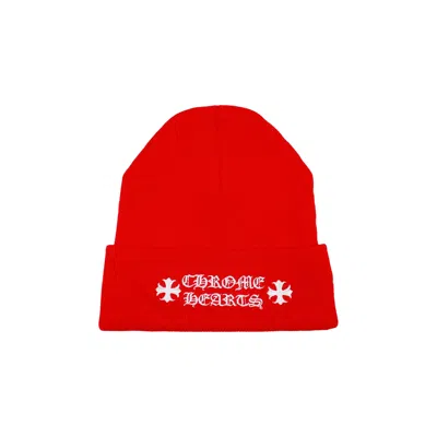 Pre-owned Chrome Hearts Logo Beanie 'red'
