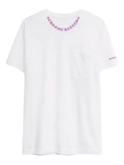 Chrome Hearts Logo-collar Pocket T-shirt In White