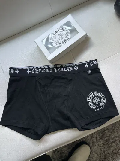 Pre-owned Chrome Hearts Logo Crest Stretch Underwear Boxers In Black