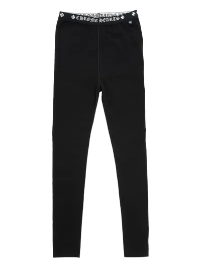 Chrome Hearts Logo-detail Leggings In Black
