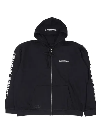 Chrome Hearts Logo-detail Zip-up Hoodie In Black