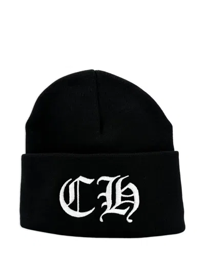 Chrome Hearts Logo-embroidered Beanie Hat In Black