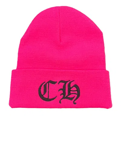 Chrome Hearts Logo-embroidered Beanie In Pink