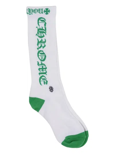Chrome Hearts Logo-embroidered Socks In White