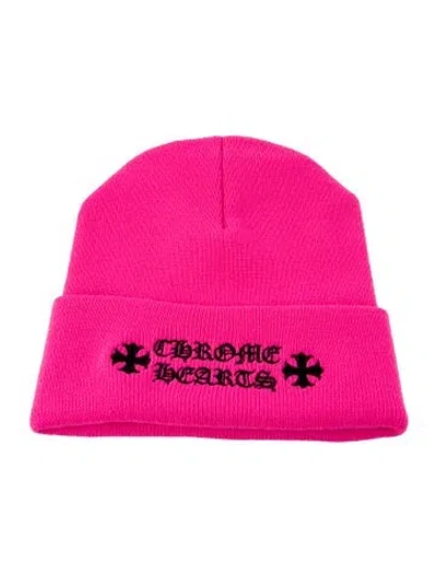 Pre-owned Chrome Hearts Logo Knit Beanie In Pink