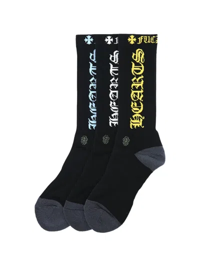 Chrome Hearts Logo Socks In Black
