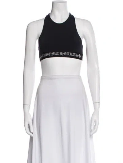 Pre-owned Chrome Hearts Logo Sports Bra Graphic Print Sports Bra In Black