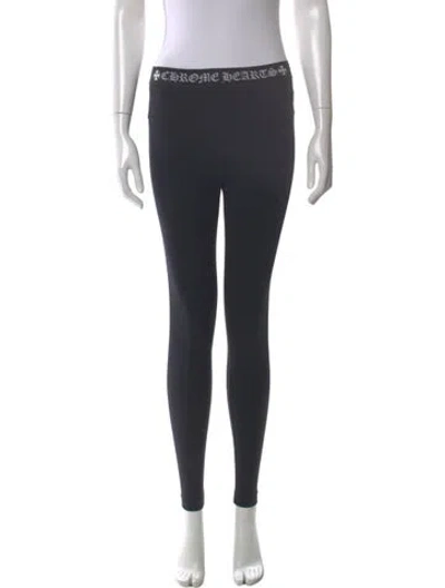 Pre-owned Chrome Hearts Logo Tape Skinny Leg Pants In Black