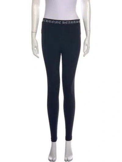 Pre-owned Chrome Hearts Logo Tape Skinny Leg Pants In Black