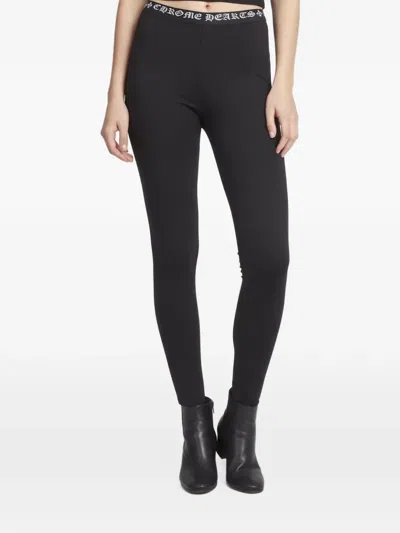 Pre-owned Chrome Hearts Logo-band Leggings In Black