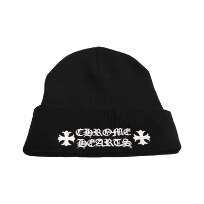 Chrome Hearts Logo-embroidered Beanie Black In Metallic