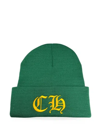 Chrome Hearts Logo-embroidered Beanie Hat In Green